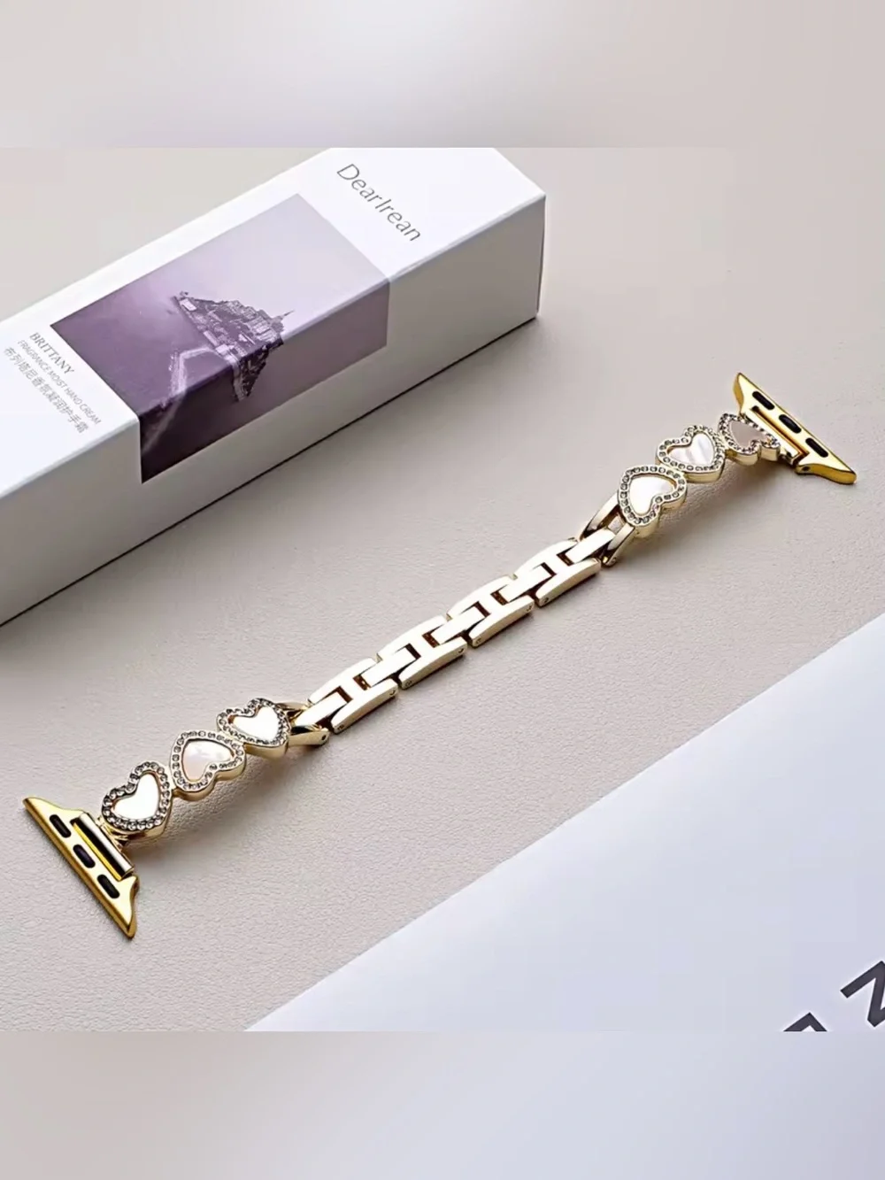 Gold Heart Link Apple Watch band 38-49 mm